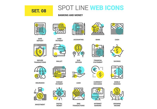 20 Yellow and Cyan Finance Icons 1