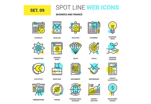 20 Yellow and Cyan Finance Icons 2