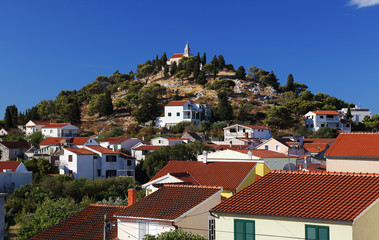 Hill in Tribunj city, Croatia