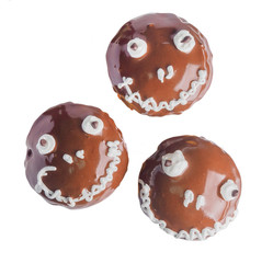 Rum baba pie isolated on a white background