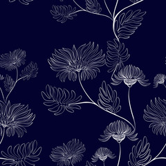 Fototapeta na wymiar Flowers - decorative composition on a watercolor background. Seamless pattern.Use printed materials, signs, items, websites, maps, posters, postcards, packaging.