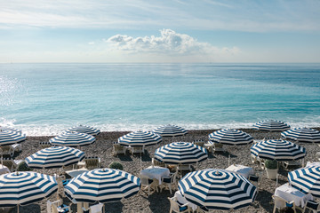 View of the beach in Nice, France