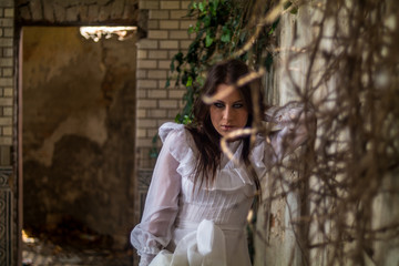 Beautiful  girl portrait vampire wedding cosplay