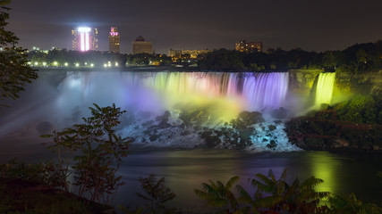 Illuminated Niagara Falls American