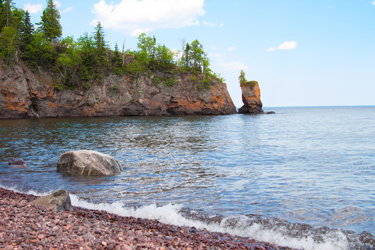 Scenic View Of The Lake Superior Shoreline