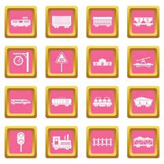 Railway icons pink