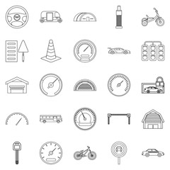 Salvatory icons set, outline style