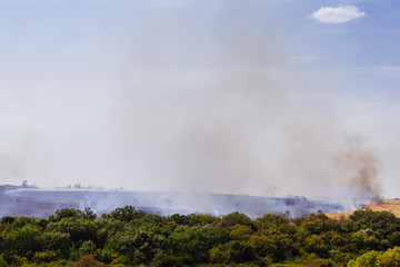 Natural summer fires caused by heat