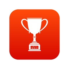 Winner cup icon digital red