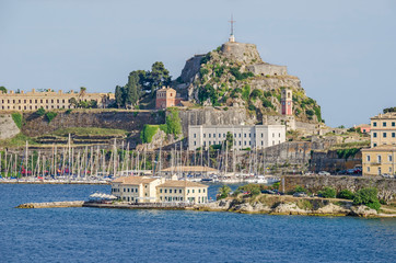 View of the Old fortress with the Faliraki beach