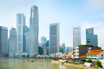 Fototapeta premium Raffles place, Boat Quay. Singapore