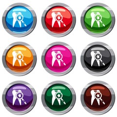 Tooth with magnifying glass set 9 collection