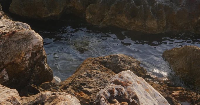 Clear sea waters in the rocks