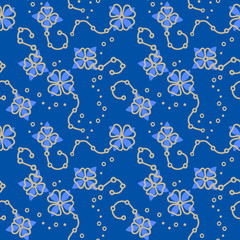  Blue floral pattern