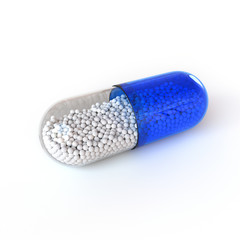 pills or capsules isolated on grey background 3D rendering