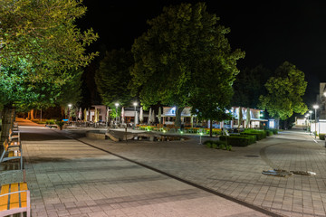 Naklejka premium City centre of Piestany (Slovakia) in night with no people around