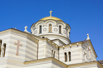 Fototapeta na wymiar Dome of the church is Vladimir. Fragment. Chersonese. Crimea. September 2016