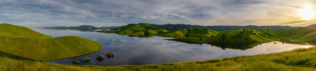 san luis reservoir - sunset panorama