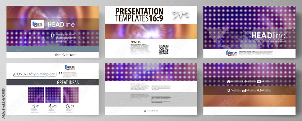 Wall mural business templates in hd format for presentation slides. easy editable abstract vector layouts in fl