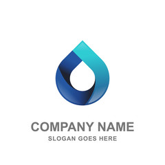 3D Water Mineral Liquid Logo 