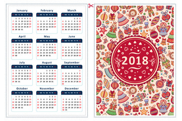 2018. Calendar template
