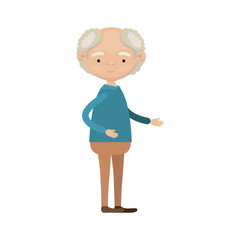 colorful full body grandfather in clothes