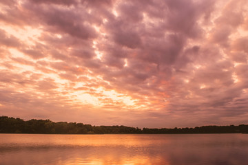 Fototapeta premium Sunset over a lake