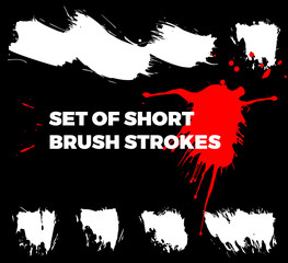 Ink blots and brush strokes collection. Isolated set