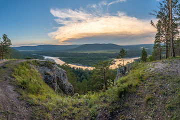 View of the Irkut River from the mountain