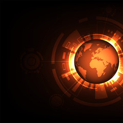 World on a dark orange background.