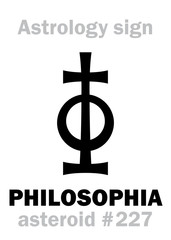 Astrology Alphabet: PHILOSOPHIA, asteroid #227. Hieroglyphics character sign (single symbol).