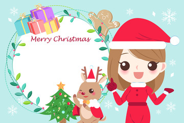 woman with merry christmas