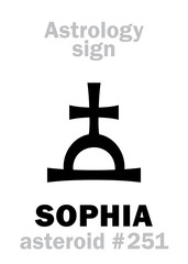 Astrology Alphabet: SOPHIA («Divine Wisdom»), asteroid #251. Hieroglyphics character sign (single symbol).