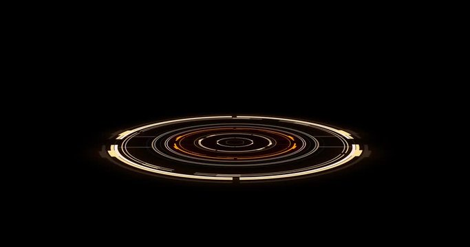 Futuristic Digital Motion Graphics HUD Locator over black - Slant Angle