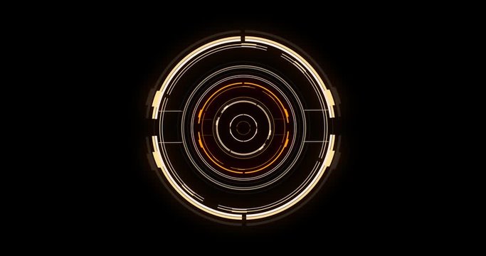 Futuristic Digital Motion Graphics HUD Locator over black 