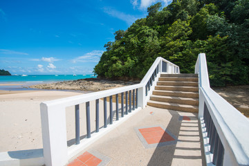 Concrete staircase by the sea