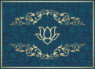 water lily, wedding card design, royal India