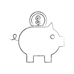 piggy savings isolated icon vector illustration design
