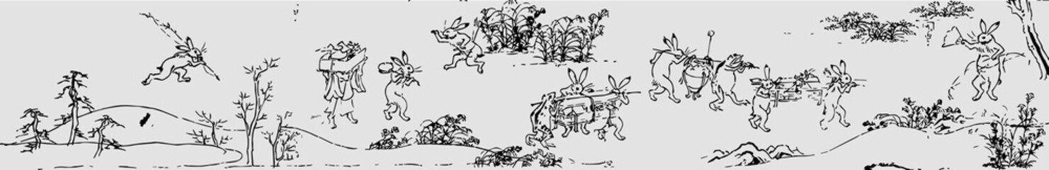 Birds and animals caricature