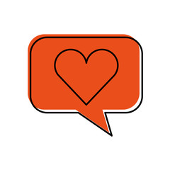 speech bubble with heart vector illustration design