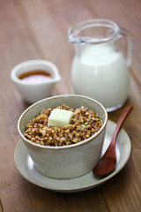 kasha, buckwheat porridge, russian traditional food