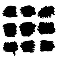 Grunge black brush rough strokes set. Vectror illustration