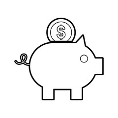 piggy savings isolated icon vector illustration design