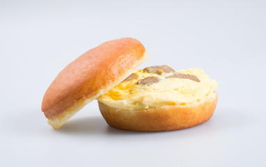 burger or egg burger on a background.