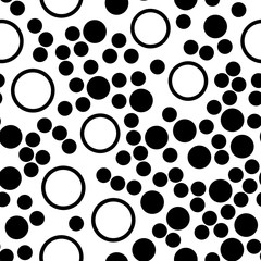 Seamless pattern with dots, points, circles, rounds. 