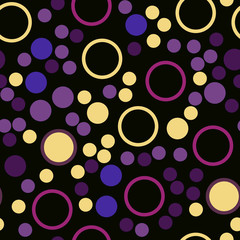 Seamless pattern with dots, points, circles, rounds