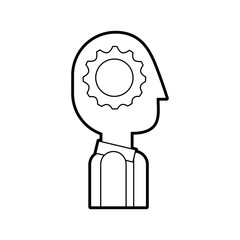 businessman profile avatar with gear vector illustration design
