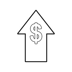 arrow up with money symbol vector illustration design