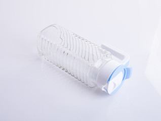 Water Jar or Empty glass jar on a background.