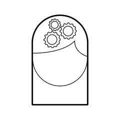 businesswoman avatar with gears vector illustration design